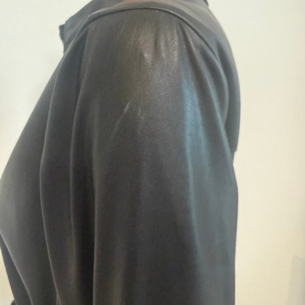 Kobi Halperin Wyatt medium long sleeve faux leather shirtdress D2 3298 - Picture 2 of 14